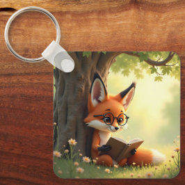 Süßer Fuchs, der ein Buch liest, individuell Schlüsselanhänger