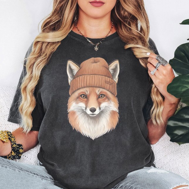 Süßer Fuchs mit Beaniemotiv T-Shirt (Von Creator hochgeladen)