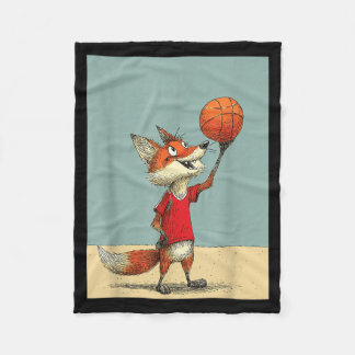 Süßer Fuchs Sport Lustiges Baseball Cartoon Design Fleecedecke