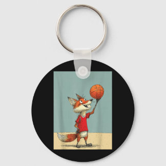 Süßer Fuchs Sport Lustiges Baseball Cartoon Design Schlüsselanhänger