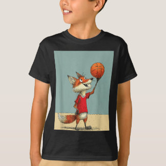 Süßer Fuchs Sport Lustiges Baseball Cartoon Design T-Shirt