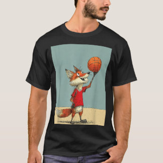 Süßer Fuchs Sport Lustiges Baseball Cartoon Design T-Shirt