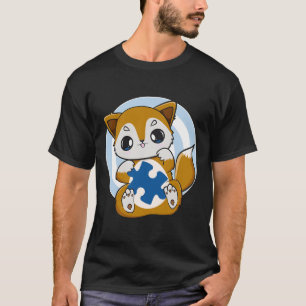 Süßer Fuchs und Unterstützung für Autismus-Bewusst T-Shirt