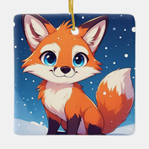 Süßer Fuchs Weihnachtsfeiertag Keramikornament
