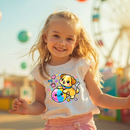 Süßer funkelnder Welpen-Y2K-Toddler-Shirt Kleinkind T-shirt