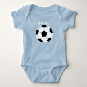 Süßer Fußball personalisierte Baby-Sportbekleidung Baby Strampler