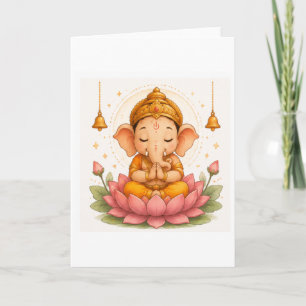 Süßer Ganesha-Meditations-Lotus Ganesh Chaturthi Karte