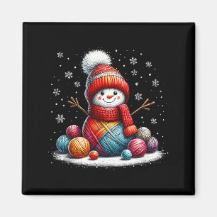 Süßer Garn-Schneemann-Quilter-Weihnachten-Häkeln-S Magnet