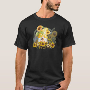 Süßer Gartenzwerg Sonnenblume Regenbogen Damen Som T-Shirt