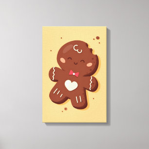 Süßer gebissener Lebkuchen Leinwanddruck