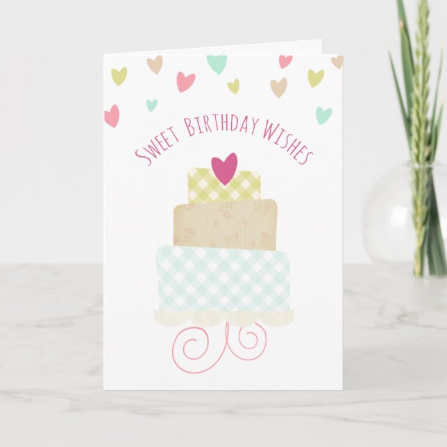 Süßer Geburtstag wünscht Gruß-Karte Karte (Vorderseite)