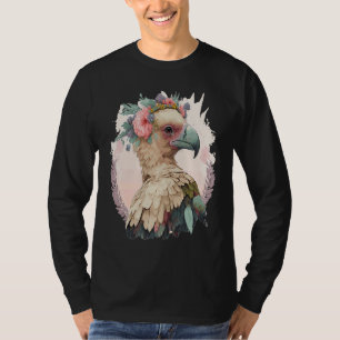 Süßer Geier-Vogel-Blumen-Krone Florale Wilde Vögel T-Shirt