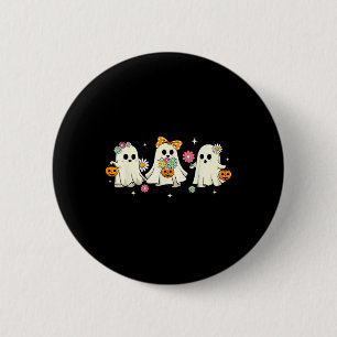Süßer Geist Blumen Groovy Vintage Halloween Spukha Button