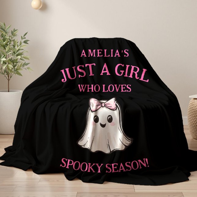 Süßer Geist Gruselige Saison Halloween  Fleecedecke (Custom Just a Girl Who Loves Spooky Season Halloween Ghost Fleece Blanket)