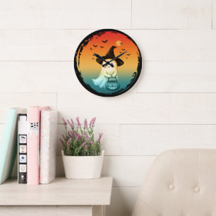 süßer Geist Halloween Kürbis Herbst Herbstsaison Große Wanduhr