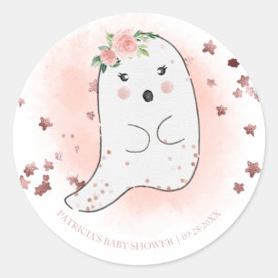 Süßer Geist Halloween Mädchen Baby Shower Klassike Runder Aufkleber