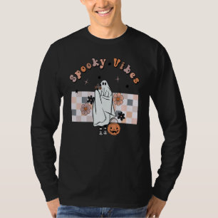 Süßer Geist Halloween Retro Groovy Gruselige Stimm T-Shirt
