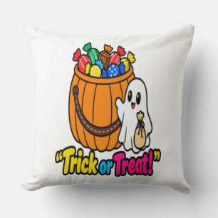 Süßer Geist Halloween-Süßigkeiten-Eimer T Kissen