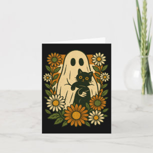 Süßer Geist hält schwarze Katze Groovy Floral Lust Karte