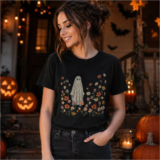 Süßer Geist im Wildblumengarten Halloween T-Shirt
