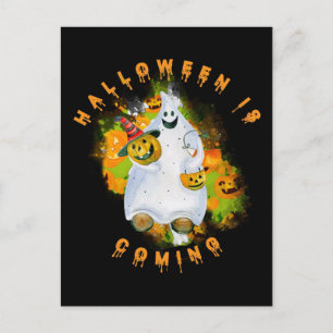Süßer Geist Kürbis Halloween kommt bald Postkarte