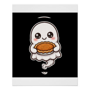 Süßer Geist Kürbiskuchen Kawaii Poster