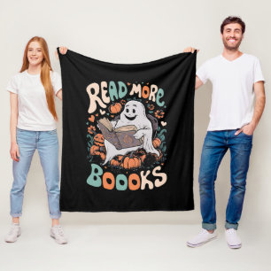 Süßer Geist liest mehr Bücher Lehrer Halloween Fleecedecke