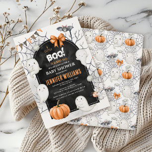 Süßer Geist Little Boo Halloween Baby Boy Shower Einladung