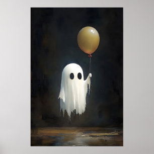 Süßer Geist mit Ballondruck, digitales Halloween Poster