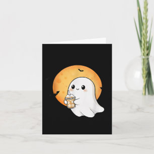 Süßer Geist mit Eiscafé-Eis für Halloween Karte