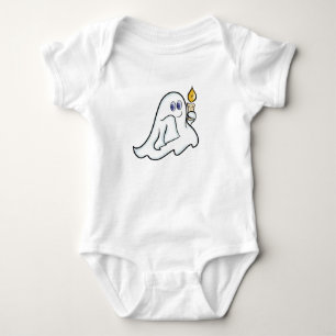 Süßer Geist mit Kerze zu Halloween Baby Strampler