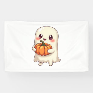 Süßer Geist mit Kürbis – Lustiges Halloween Banner