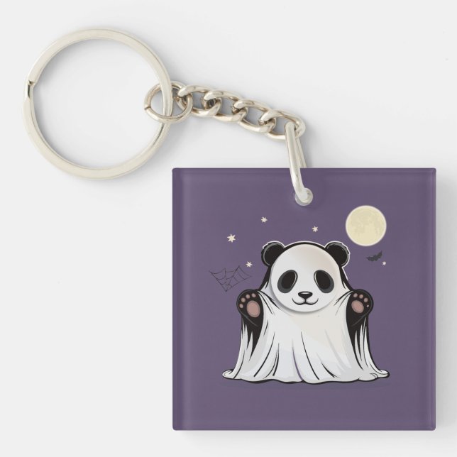 Süßer Geist-Panda unter dem Mond  Schlüsselanhänger (Vorderseite)