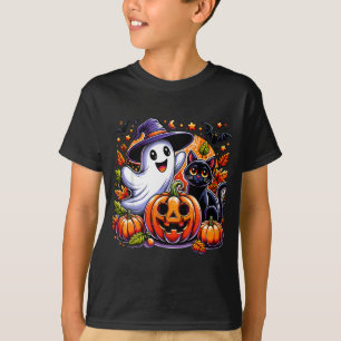 Süßer Geist schwarze Katze Jackolantern Halloween T-Shirt