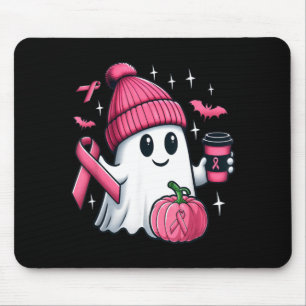 Süßer Geist trinkt Kaffee Halloween Brustkrebs Mousepad