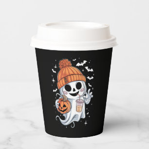 Süßer Geist trinkt Kaffee Halloween Eiskaffee Pappbecher