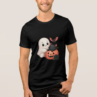 Süßer Geist und Katze mit Kürbis Tri-Blend Shirt