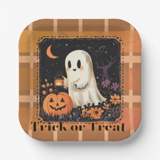 Süßer Geister-Trick-or-Treat-Halloween-Süßigkeiten Pappteller