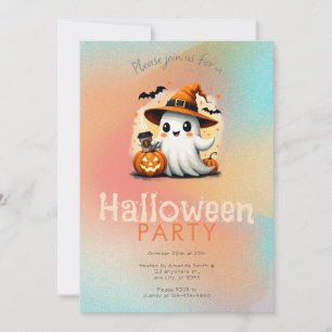 Süßer Geisterhexenhut Kaffee Halloween-Party Einladung