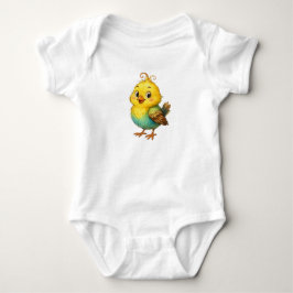 Süßer gelber Baby-Body mit Küken-Motiv Baby Strampler