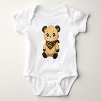 Süßer gelber und schwarzer Ancap-Teddybär Baby Strampler