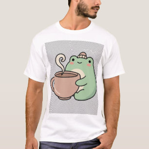 Süßer gemütlicher Frosch mit heißer Schokolade Kaw T-Shirt