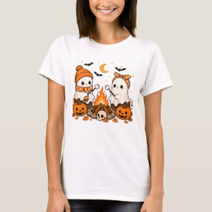 Süßer gemütlicher Halloween-Geist-Lagerfeuer Herbs T-Shirt