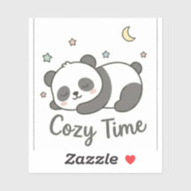 Süßer gemütlicher Panda-Aufkleber | Kawaii schlafe