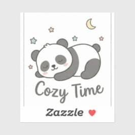 Süßer gemütlicher Panda-Aufkleber | Kawaii schlafe Aufkleber