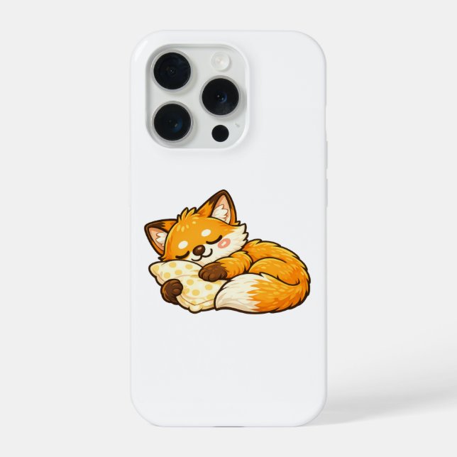 Süßer gemütlicher schlafender Fuchs iPhone 15 Pro Hülle (Rückseite)