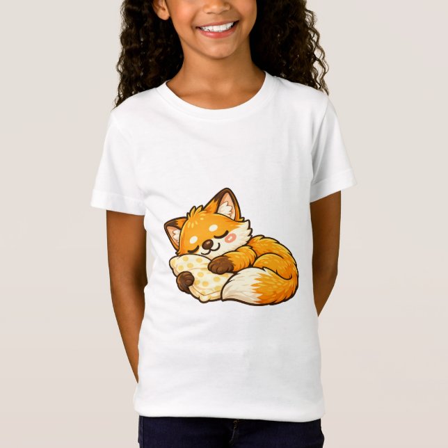 Süßer gemütlicher schlafender Fuchs T-Shirt (Vorderseite)
