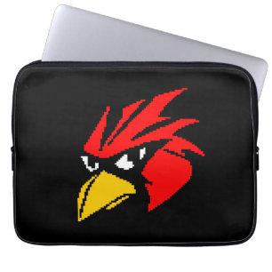 Süßer gepixelter Vogelkopf Laptopschutzhülle