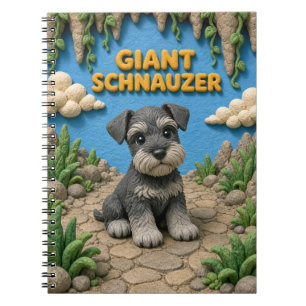 Süßer Giant Schnauzer Welpe, Baby Hund Notizblock