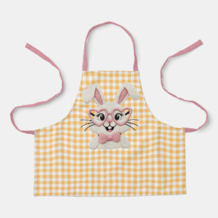 Süßer Gingham-Hase mit rosa Herzbrille  Schürze